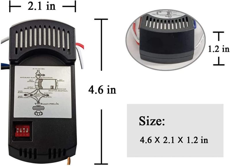 Onisamt Ceiling Fan Remote Control Kit Replacement for Harbor Breeze Hunter Allen+Roth Kichler - FAN-35T KUJCE9603 L3HFAN35T1 - Image 4